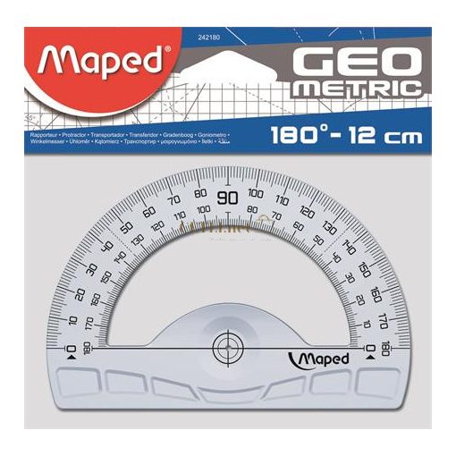 Szögmérő, műanyag, 180°, MAPED "Geometric"