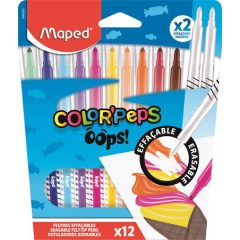   Filctoll készlet, 3,6 mm, törölhető, MAPED "Color'Peps Oops!", 10+2 különböző szín