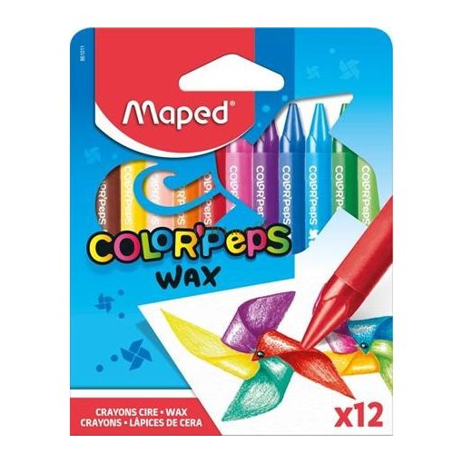 Zsírkréta, MAPED "Color'Peps Wax", 12 különböző szín