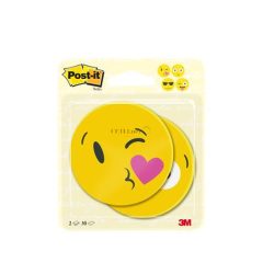   Öntapadó jegyzettömb, 2x30 lap, 70x70 mm, 3M POSTIT "Emoji", vegyes figurák