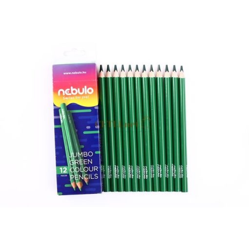 Színes ceruza, háromszögletű, jumbo, NEBULO, zöld