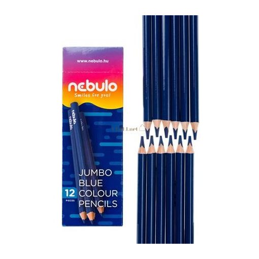 Színes ceruza, háromszögletű, jumbo, NEBULO, kék