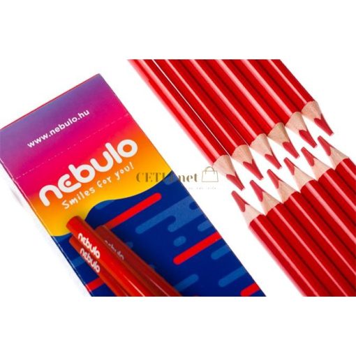 Színes ceruza, háromszögletű, jumbo, NEBULO, piros