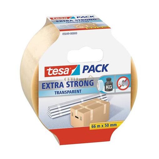 Csomagolószalag, 50 mm x 66 m, TESA "Extra Strong", átlátszó