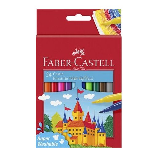 Filctoll készlet, FABER-CASTELL, 24 különböző szín "Castle"