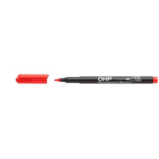 Alkoholos marker, OHP, 1-1,5 mm, M, ICO, piros (közepes méretű)