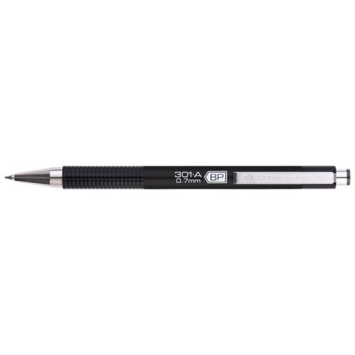 Golyóstoll, 0,24 mm, nyomógombos, fekete tolltest, ZEBRA "F-301 A", kék