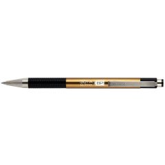   Golyóstoll, 0,24 mm, nyomógombos, arany színű tolltest, ZEBRA "F-301 A", kék