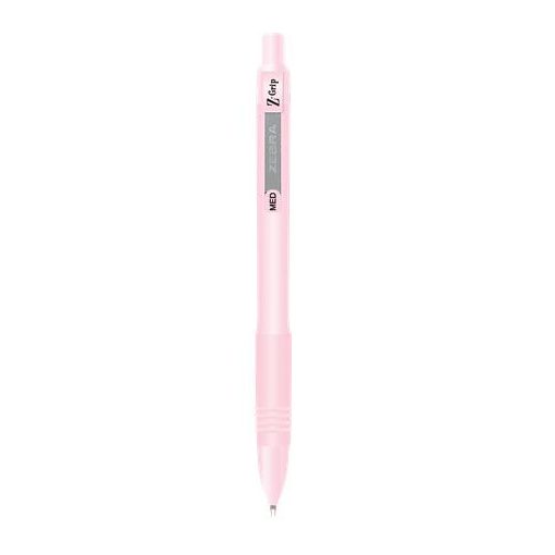 Golyóstoll, 0,27 mm, nyomógombos, rózsaszín tolltest, ZEBRA "Z-Grip Pastel", kék