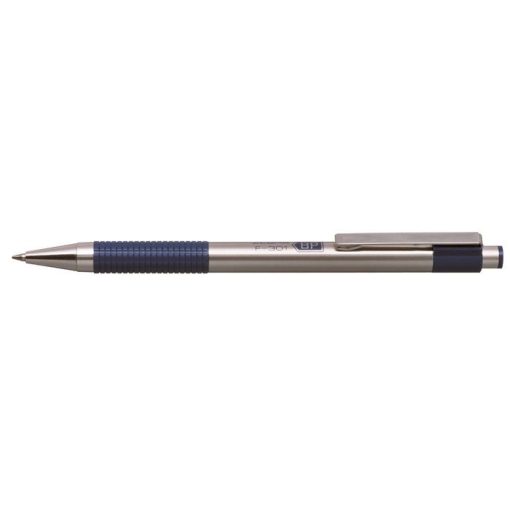 ZEBRA "F-301" golyóstoll, 0,24 mm, nyomógombos, rozsdamentes acél, kék tolltest, kék